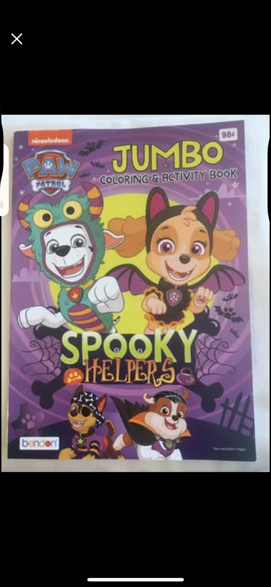 Paw Patrol Spooky Helpers Halloween Jumbo Coloring & Activity Book  (2022) New